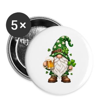 Süße Zwerge unter den Gnomen - Buttons groß 56 mm (5er Pack) - Weiß - Vorne