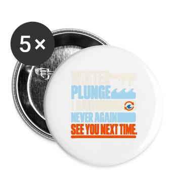 Winter Sprung Kaltwasser-challenge Schwimmfinisher - Buttons groß 56 mm (5er Pack) - Weiß - Vorne