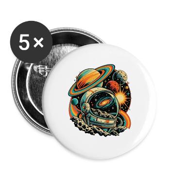 Astronomie Retro Galaxie - Buttons groß 56 mm (5er Pack) - Weiß - Vorne