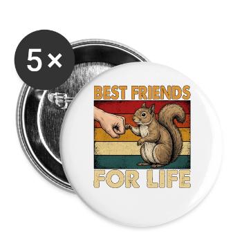 Best Friends For Life - Buttons groß 56 mm (5er Pack) - Weiß - Vorne