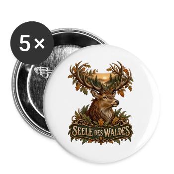 Seele des Waldes - Buttons groß 56 mm (5er Pack) - Weiß - Vorne