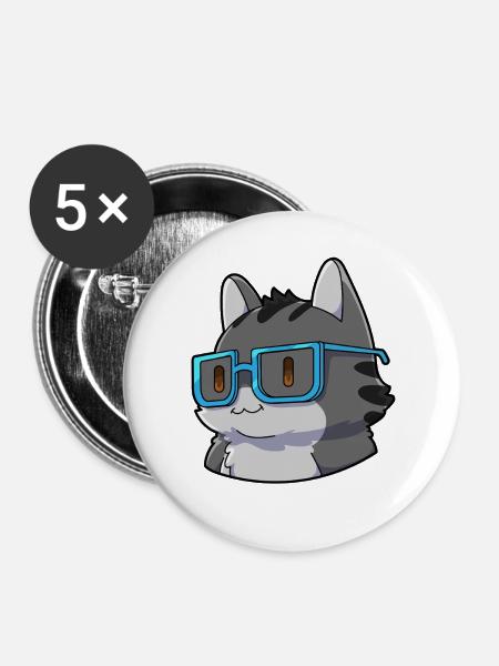 Mathe Katze Nerd - Buttons groß 56 mm (5er Pack) - Weiß