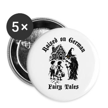 Raised on German Fairy Tails Hänsel und Gretel - Buttons groß 56 mm (5er Pack) - Weiß - Vorne