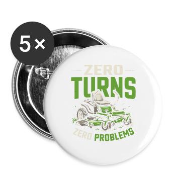 Lustiger Rasentraktor Spruch Für Rasenmäher Fans - Buttons groß 56 mm (5er Pack) - Weiß - Vorne