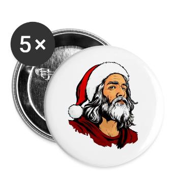 Weihnachten Jesu - Buttons groß 56 mm (5er Pack) - Weiß - Vorne