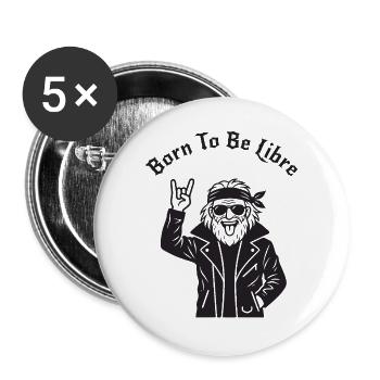 Geboren, um frei zu sein – Rückzug (dunkles Muster) - Buttons groß 56 mm (5er Pack) - Weiß - Vorne