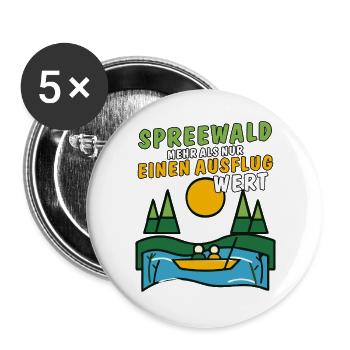 SPREEWALD AUSFLUG - Buttons groß 56 mm (5er Pack) - Weiß - Vorne
