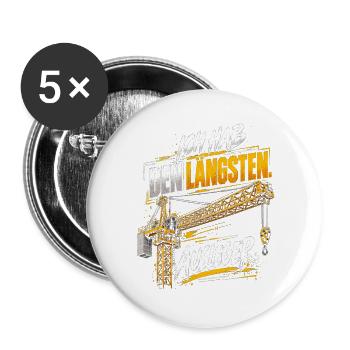 Ich hab den längsten Ausleger - Buttons groß 56 mm (5er Pack) - Weiß - Vorne