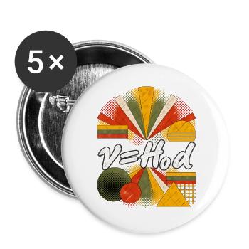 Hubbles Gesetz – Physikalische Gleichung - Buttons groß 56 mm (5er Pack) - Weiß - Vorne