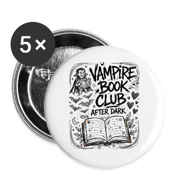 Vampire Book Club – After Dark - Buttons groß 56 mm (5er Pack) - Weiß - Vorne