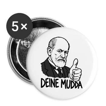 Sigmund Freud – Deine Mudda - Buttons groß 56 mm (5er Pack) - Weiß - Vorne