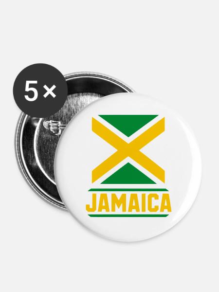 Jamaica - Buttons groß 56 mm (5er Pack) - Weiß