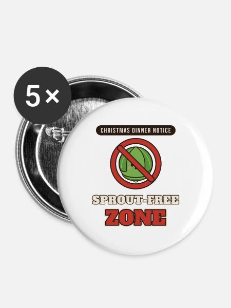 Keimfreie Zone (Weihnachtsabend-Mitteilung) - Buttons groß 56 mm (5er Pack) - Weiß
