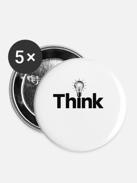 Denklicht-Idee und Inspiration - Buttons groß 56 mm (5er Pack) - Weiß
