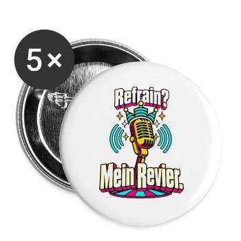 Schlagerparty Karaoke Fan Partysänger - Buttons groß 56 mm (5er Pack) - Weiß - Vorne