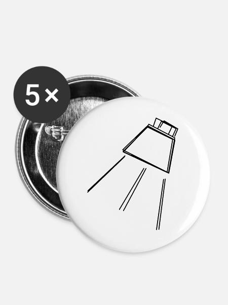 Scheinwerfer handgezeichnet - Buttons groß 56 mm (5er Pack) - Weiß