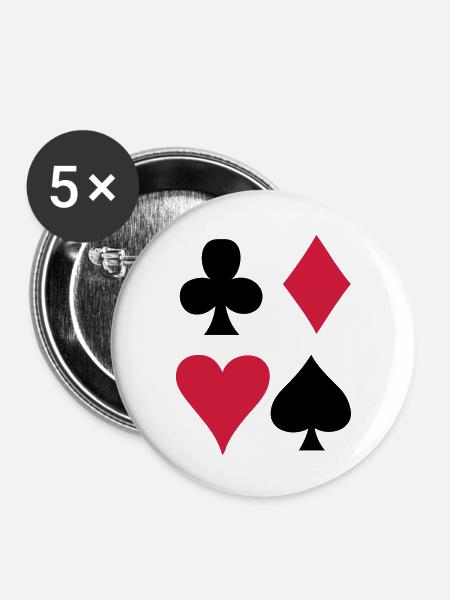 Card game - Playing Card - Buttons large 2.2''/56 mm (5-pack) - white