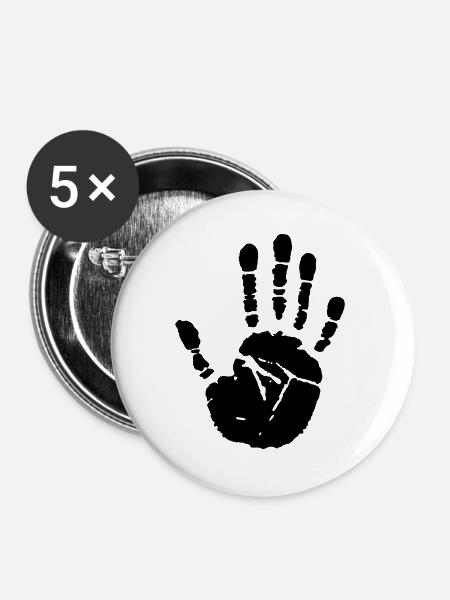 hand - Buttons groß 56 mm (5er Pack) - Weiß