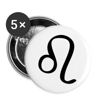 Löwe Sternzeichen - Buttons groß 56 mm (5er Pack) - Weiß - Vorne