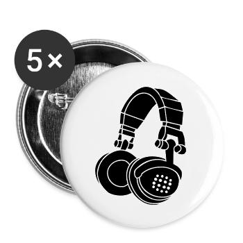 headphones - Buttons large 2.2''/56 mm (5-pack) - white - Front