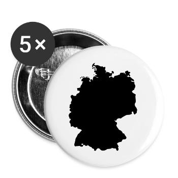 Deutschland - Buttons groß 56 mm (5er Pack) - Weiß - Vorne