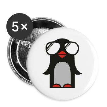 funky pinguin - Lot de 5 grands badges (56 mm) - blanc - Devant