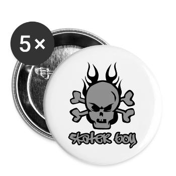 Skater Boy - Lot de 5 grands badges (56 mm) - blanc - Devant