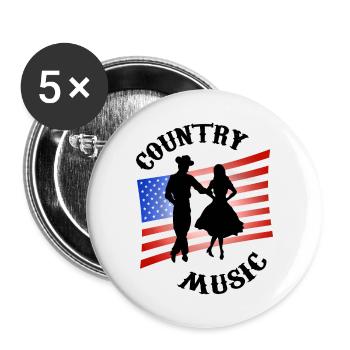 country music - Buttons large 2.2''/56 mm (5-pack) - white - Front