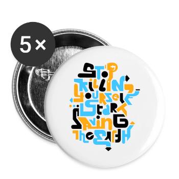stopkillingyaself_3f - Buttons large 2.2''/56 mm (5-pack) - white - Front