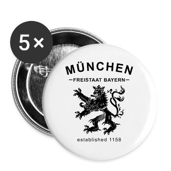 München - Buttons groß 56 mm (5er Pack) - Weiß - Vorne