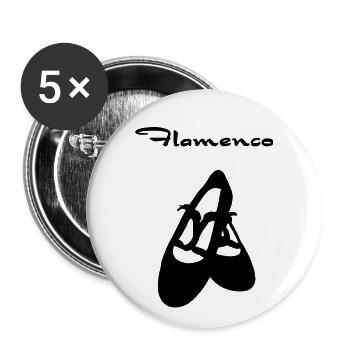 Chaussures flamenco avec le texte - Lot de 5 grands badges (56 mm) - blanc - Devant