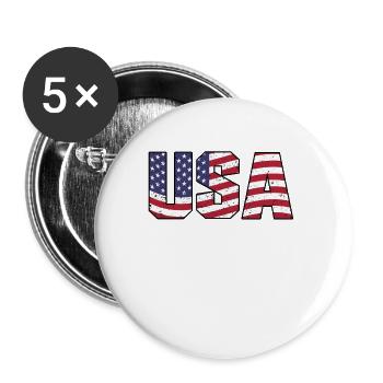 UNITED STATES - Buttons large 2.2''/56 mm (5-pack) - white - Front