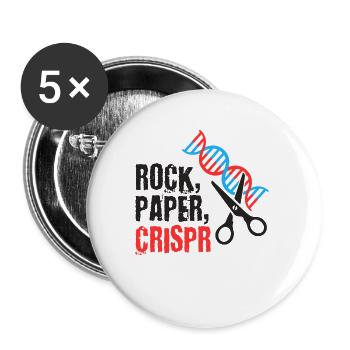 CRISPR - Lot de 5 grands badges (56 mm) - blanc - Devant