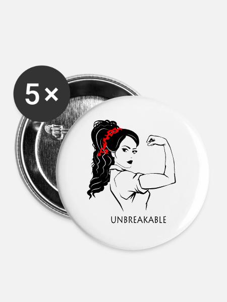 Mädchenpower - Buttons groß 56 mm (5er Pack) - Weiß