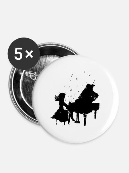 Pianist - Buttons groß 56 mm (5er Pack) - Weiß
