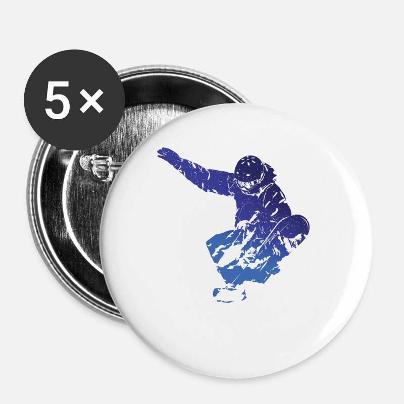 snowboarders - Buttons large 2.2''/56 mm (5-pack) - white