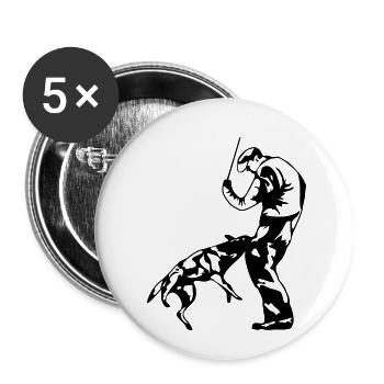 Mordant sportif (G) - Lot de 5 grands badges (56 mm) - blanc - Devant
