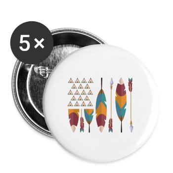 Drapeau américain fierté amérindienne - Lot de 5 grands badges (56 mm) - blanc - Devant