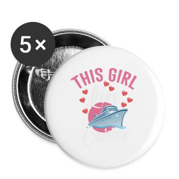 Cette fille aime les croisières - Lot de 5 grands badges (56 mm) - blanc - Devant