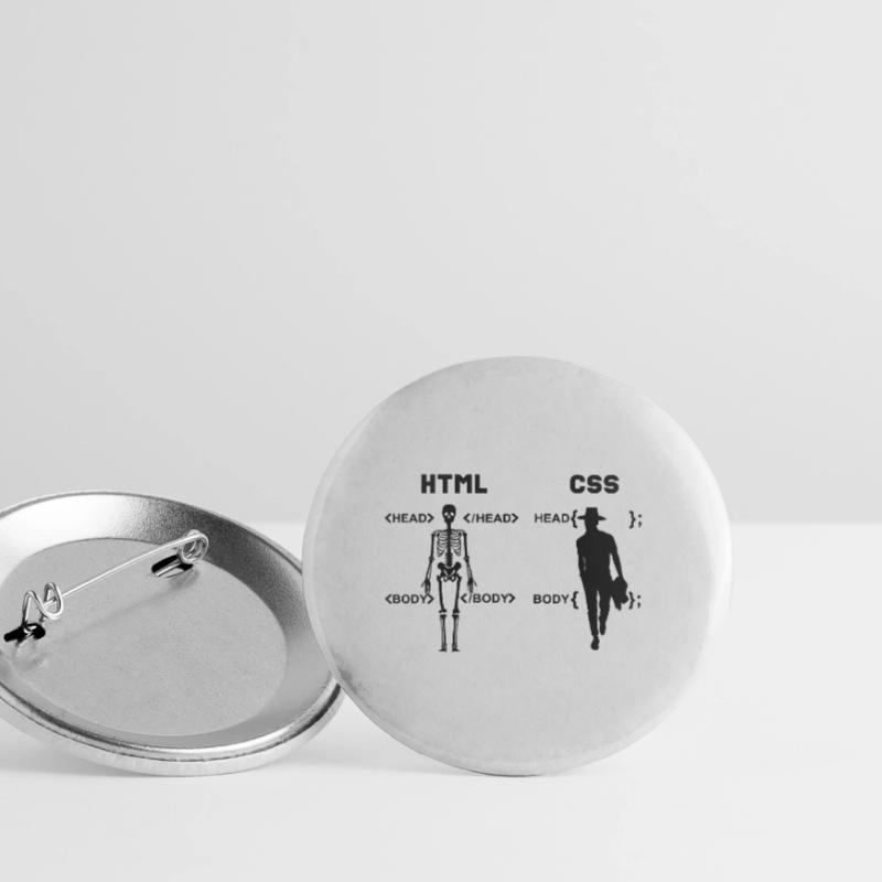 HTML vs CSS Programmiersprache Buttons groß 56 mm (5er Pack)