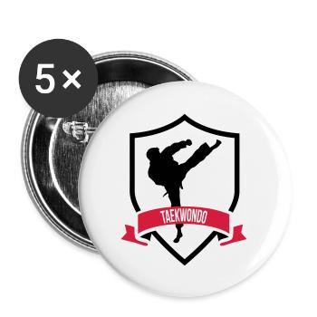 Taekwondo - Buttons large 2.2''/56 mm (5-pack) - white - Front