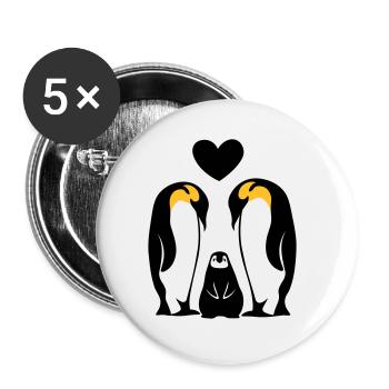 Family Family Famille penguin family Penguins - Buttons large 2.2''/56 mm (5-pack) - white - Front