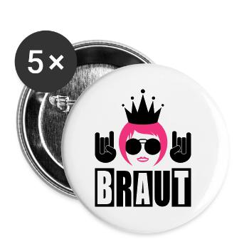 Die Braut - Buttons groß 56 mm (5er Pack) - Weiß - Vorne
