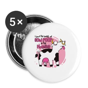 Drôle vache et le design de boeuf pour les agriculteurs agriculteurs - Lot de 5 grands badges (56 mm) - blanc - Devant