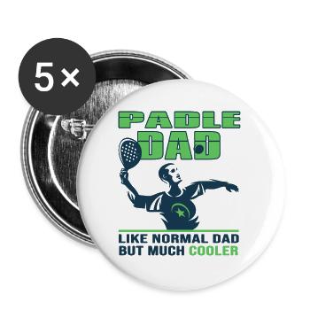 padel padeltennis paddel padelspieler papa padel - Lot de 5 grands badges (56 mm) - blanc - Devant