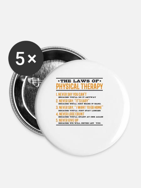 Physiotherapy Physiotherapy Physiotherapist Profession - Buttons large 2.2''/56 mm (5-pack) - white