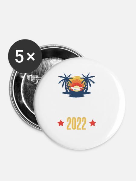 Cancun 2022 - Buttons groß 56 mm (5er Pack) - Weiß