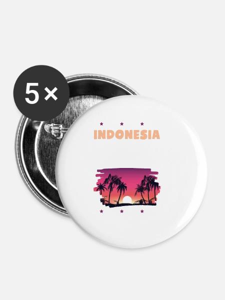 Indonesia 2022 - Buttons groß 56 mm (5er Pack) - Weiß