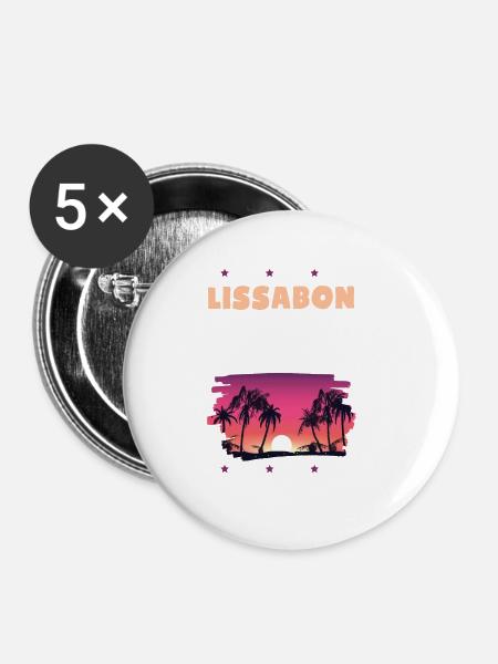 Lissabon 2022 - Buttons groß 56 mm (5er Pack) - Weiß