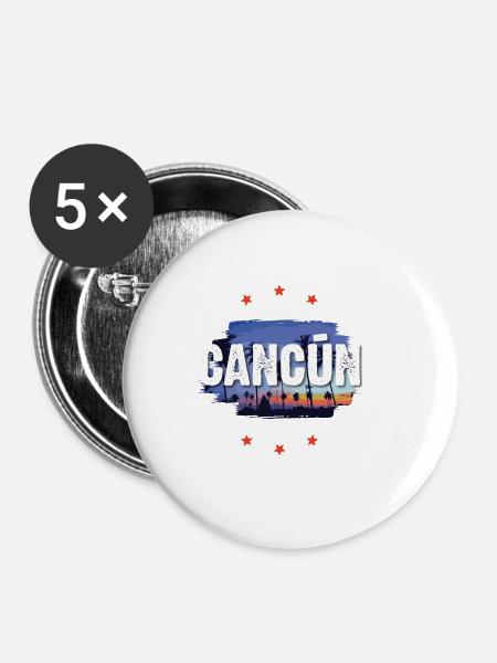 Cancun - Buttons groß 56 mm (5er Pack) - Weiß